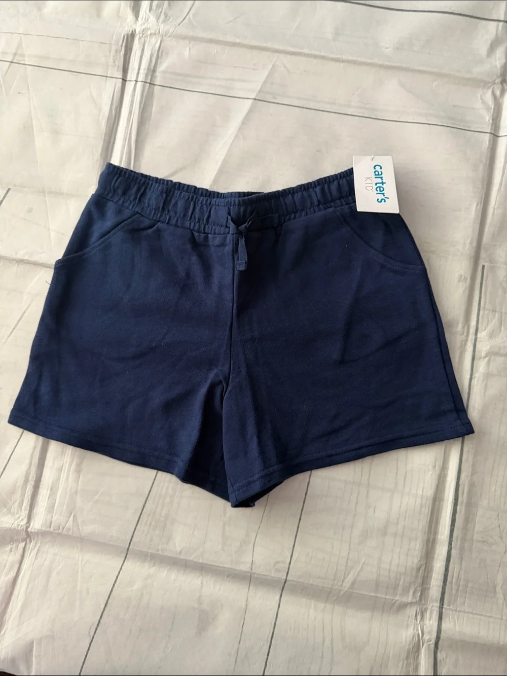 Carter's Navy Elastic-Waist Knit Athletic Shorts